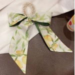 Esarfa din matase cu elastic din perle crem Cod ESF079